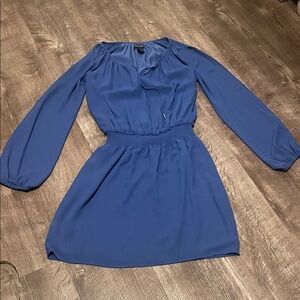White House Black Market Blue Long Sleeve Dress